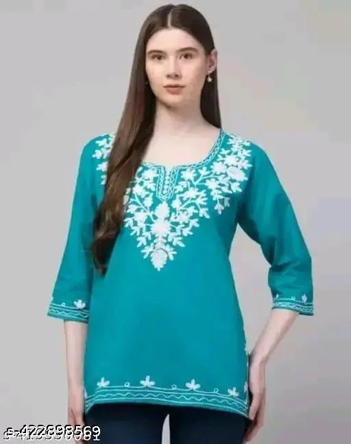 Latest kurti aqua blue