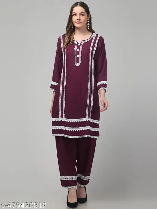 Women Viscose Rayon Kurta Pant