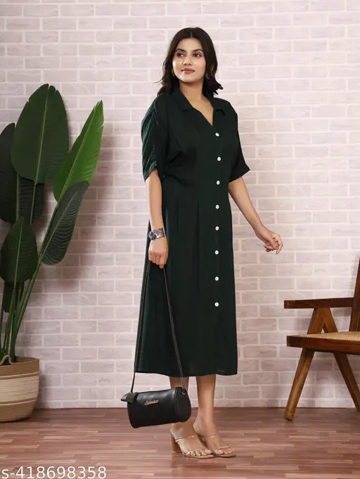 Unique Green Color Kaftan Dress New Design For Woman