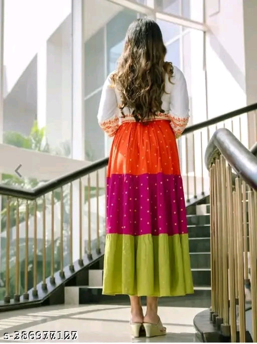 Woman's Multicolor Ethnic Gown