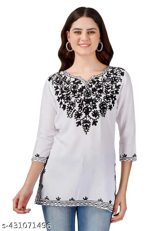 Trendy cotton short kurti for girls and womens