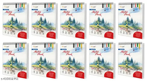 A4 Premium Sketch Book : Spiral-Bound Sketch Notebook Artist Drawing Book 36 sheets Acid Free Paper Book Sketch book for Drawing Colouring and Painting - Set of 10 Sketch Books