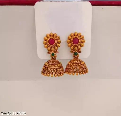 Earrings Jumki Jumka Matt Finish Jhumkhas