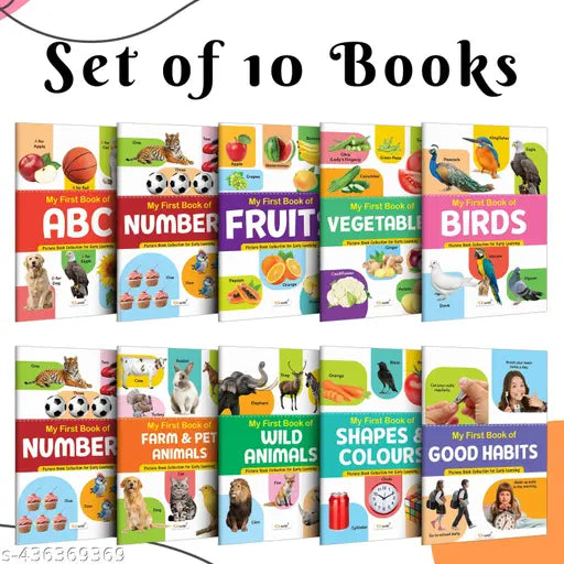 My First Picture Book Collection For Early Learning : Books For Children Learning Picture Library For Kids Toddler book Early learning book With 10 Topics