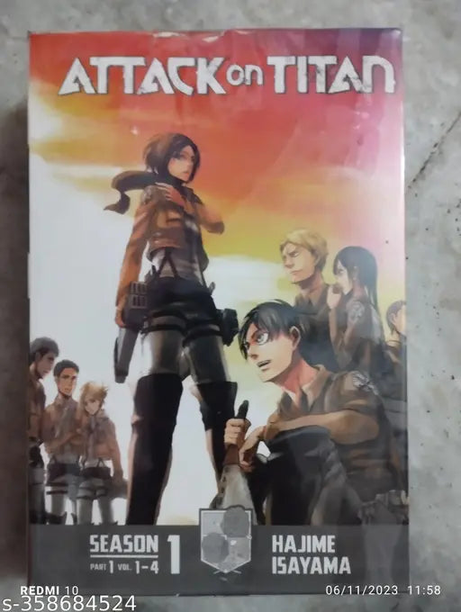 Attack On Season 1 Part 1 Volume -1 -4 Manga Box Set (English Paperback Hazime Isayama)
