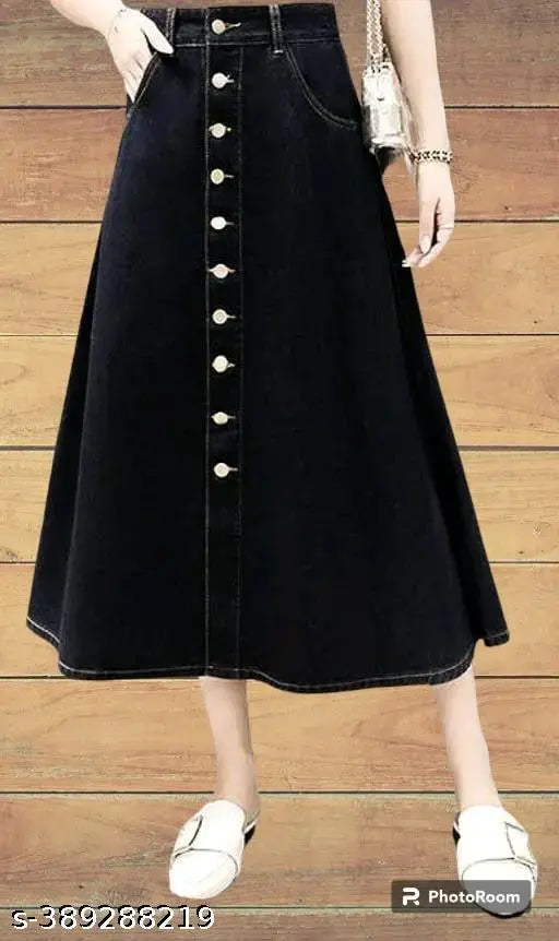 Woman High Waist Denim Skirt