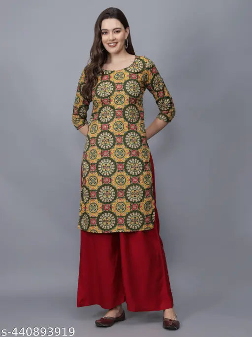 Women Floral Print Pure Cotton Straight Kurta