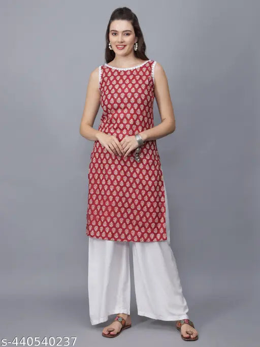 Women Floral Print Pure Cotton Straight Kurta