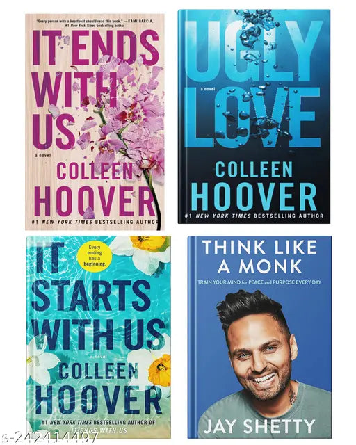 IT END WITH US BY COLLEEN HOOVER + IT STARTS WITH US BY COLLEEN HOOVER + UGLY LOVE BY COLLEEN HOOVER + THINK LIKE A MONK BY JAY SHETTY