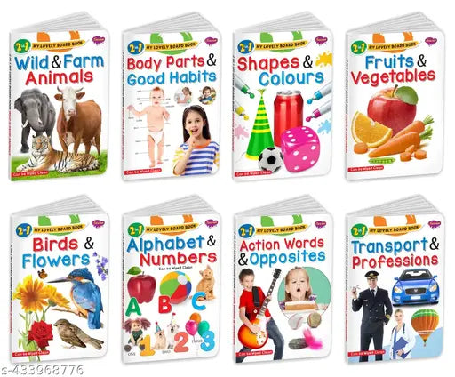 Learning Board Books Kids Educational Books - Set of 8 My First Learning Library Board Books.