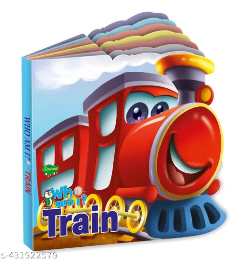 Train die cut board book for kids : Learning book for kids Educational book for kids Learning book for kids