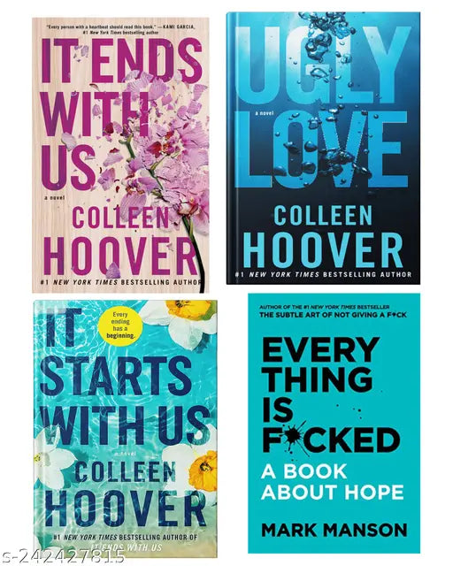 IT END WITH US BY COLLEEN HOOVER + IT STARTS WITH US BY COLLEEN HOOVER + UGLY LOVE BY COLLEEN HOOVER + EVERY THING IS FUCKED BY MARK MANSON