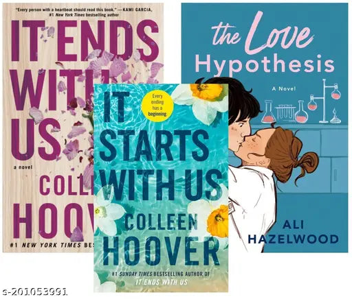 IT STARTS WITH US By COLLEEN HOOVER + IT ENDS WITH US By COLLEEN HOOVER + THE LOVE HYPOTHESIS BY ALI HAZELWOODZ