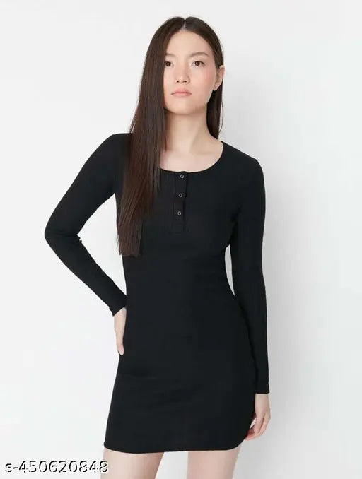 BUY TRENDYOL MINI THREE BOTTON DRESS