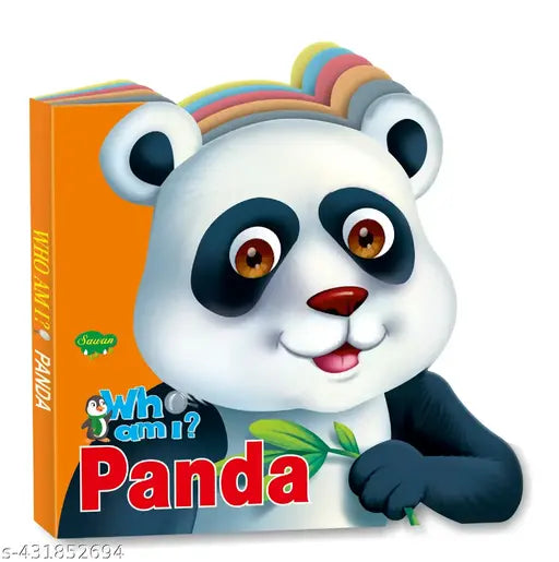 Panda 'Who Am I' Die-Cut Shape Board-Book : Die cut board book for kids Learning board book Children learning books.