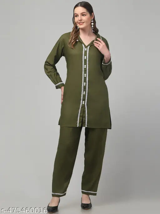 Semi Stitched Viscose Rayon Kurta & Palazzo