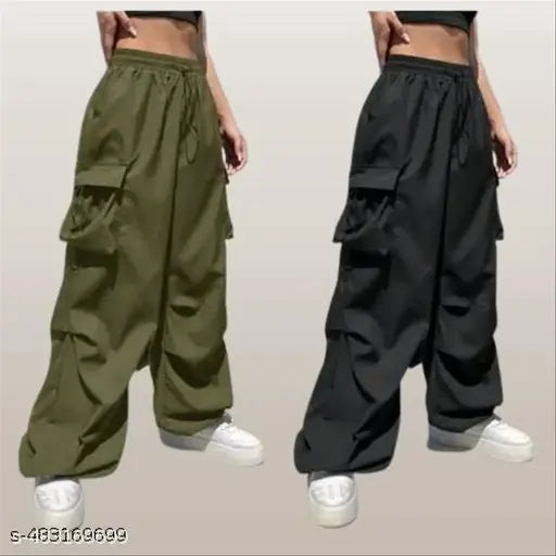 Women stylish ns cargo pants combo pack of 2