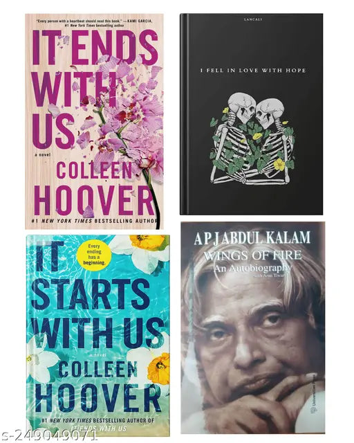 IT END WITH US BY COLLEEN HOOVER + IT STARTS WITH US BY COLLEEN HOOVER + I FELL IN LOVE WITH HOPE BY LANCALI + WINGS OF FIRE AN AUTOBIOGRAPHY BY APJ ABDUL KALAM