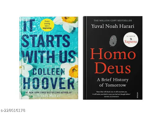 IT STARTS WITH US BY COLLEEN HOOVER +HOMO DEUS A BRIEF HISTORY OF TOMORROW BY YUVAK NOAH HARARI