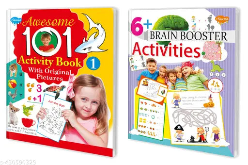 Awesome 101 Activity Book–1 and 6+ Brain Booster Activities books for kids : Activity books for kids Learning books for kids Children Learning activity Book - Set of 2 Activity books for kids.