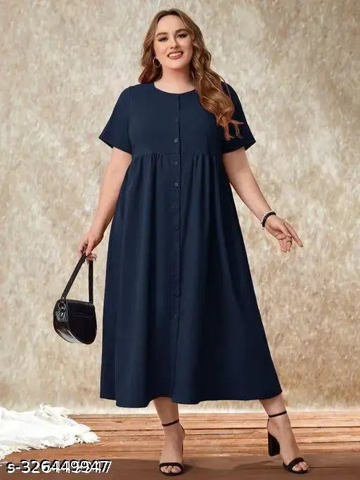 Fashionable Mid Lenght Short Sleeve Dress