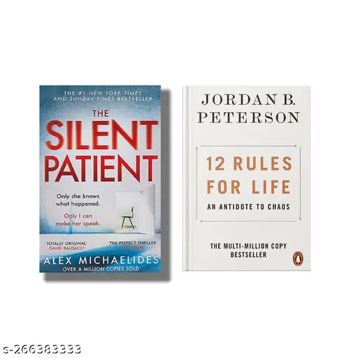 SILENT PATIENT BY ALEX MICHAELIDES + 12 RULES FOR LIFE AN ANTIDOTE TO CHAOSJORDAN B. PETERSON