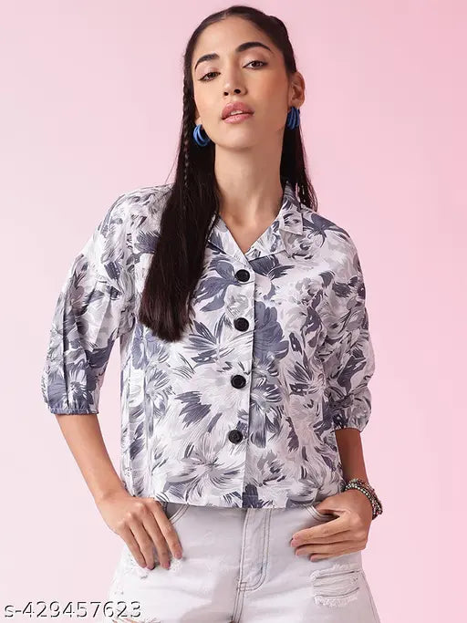 Women's Cotton Printed Casual Resort Shirt