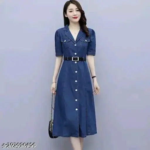 Woman Korean Denim Dress Sheetal Online Fashion Store Woman Korean Denim Dress Sheetal Online Fashion Store