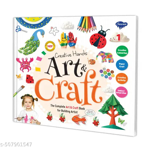 Creative Hands ART and CRAFT -1 (Includes Material Kit) : kids activity book Fun creative activities book Toddlers learning craft book