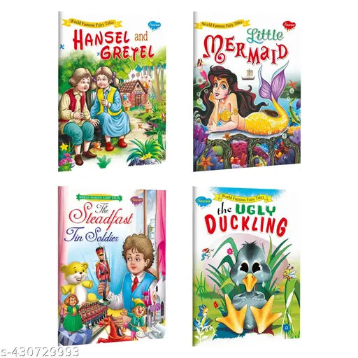 Hansel and Gretel Little Mermaid The Steadfast Tin Soldier and The Ugly Duckling books for kids : Storybooks for kids Storytelling books for kids Educational for kids - Set of 4 Story Books for kids.