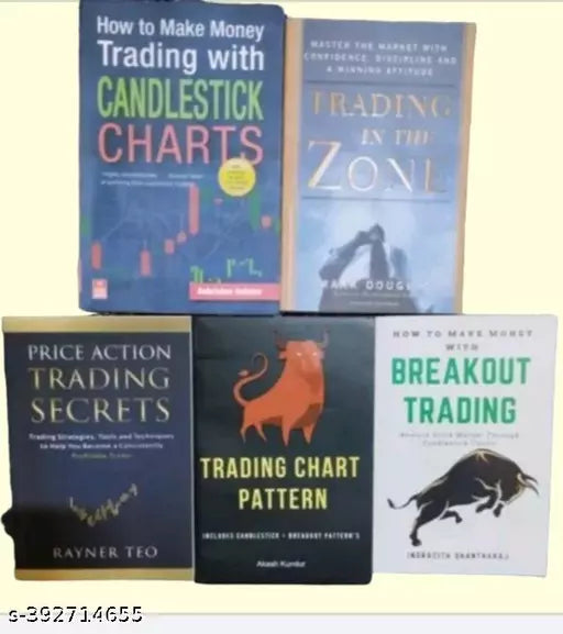Trading Combo Of 5 Books :- Trading With Candlestick Charts + Trading In The Zone + Price Action Trading Secrets + Trading Chart Pattern + Breakout Trading ( English Paperback Multiple
