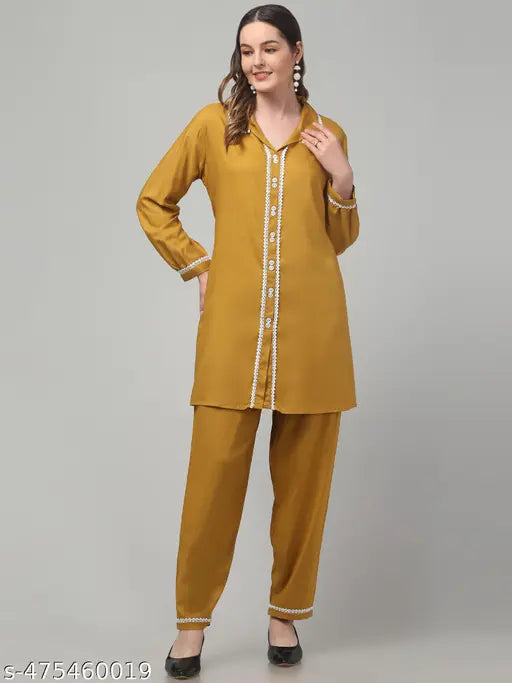 Semi Stitched Viscose Rayon Kurta & Palazzo