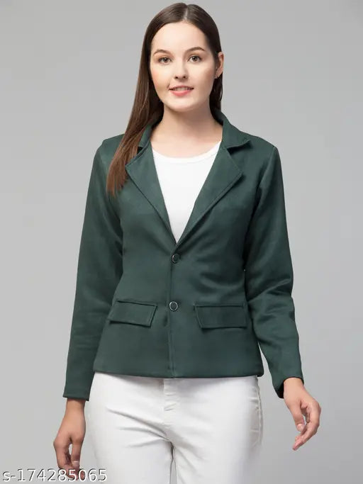 Classic Essential Linen Lapel Suede Blazers & Coats