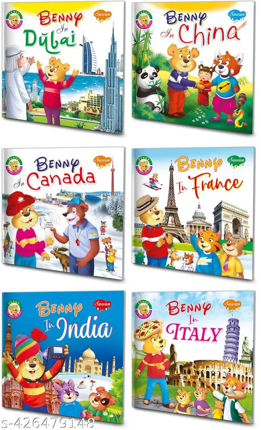 Benny in Dubai China Canada France India and Italy Book for kids : Storytelling Books for kids Childrens story book Children educational book - Set of 6 story books.