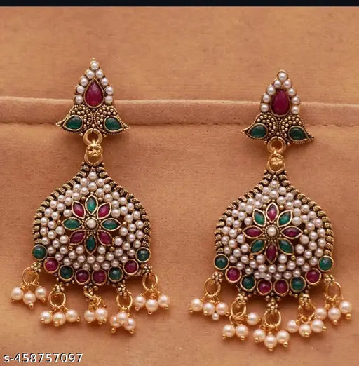 Pearl Beaded Earrings for Women - Jhumka Earring
