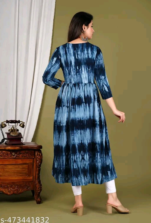 Dyed Semi Anarkali Plus Size Kurti