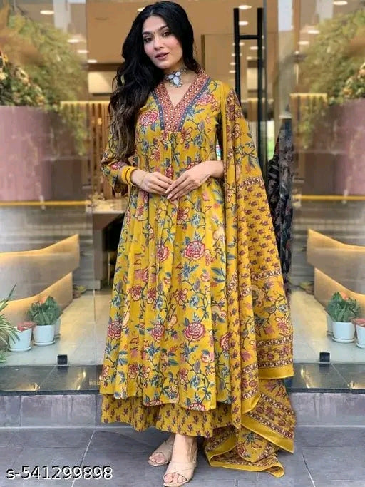 #001 Cotton Kurta set with Dupatta
