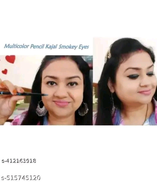 Combo set of 12 Sparkling Eye Kajal | ADS | Multi Color