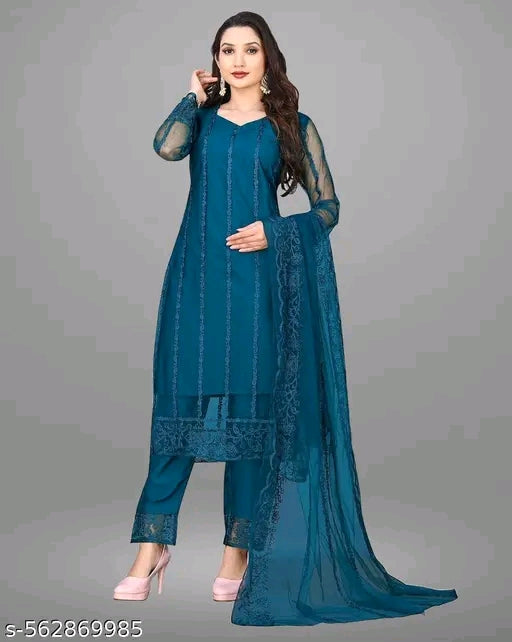 Net Kurti with dupatta and bottomwear