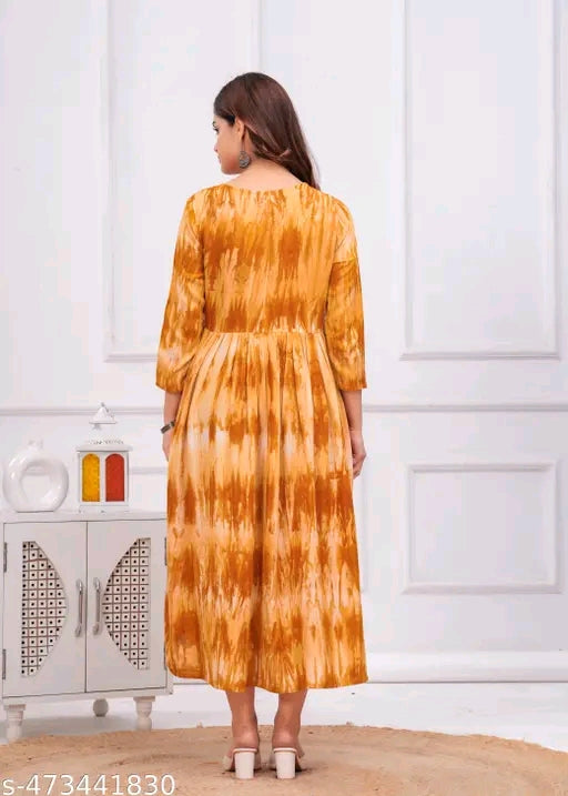 Dyed Semi Anarkali Plus Size Kurti