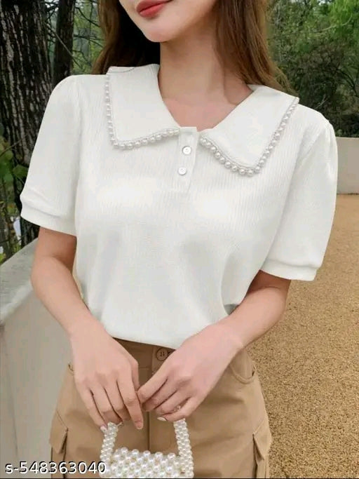 Woman's cotton blend stylist tunic top