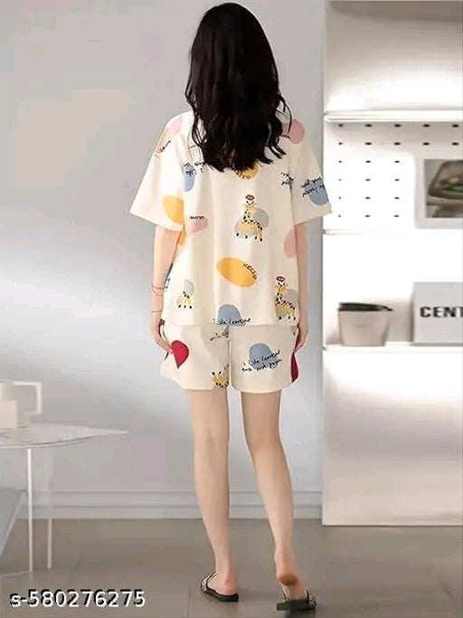 Woman's top bottom night suit set