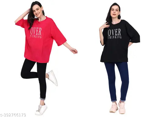 Woman Oversized Loose Cotton T-shirt
