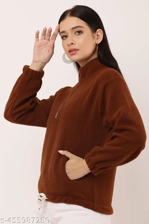 Womens Sweatshirts Half Zip dori Cropped Casual Pullover Thumb Hole Classic Comfy Spring and full