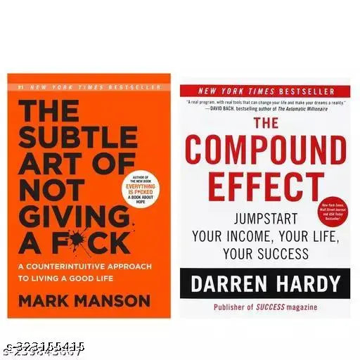 The Subtle art of not giving a f* + compound effect (pack of two self help books)