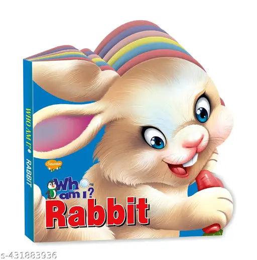 Rabbit 'Who Am I' Die-Cut Shape Board-Book : Educational board book for kids Learning books Die cut board book.