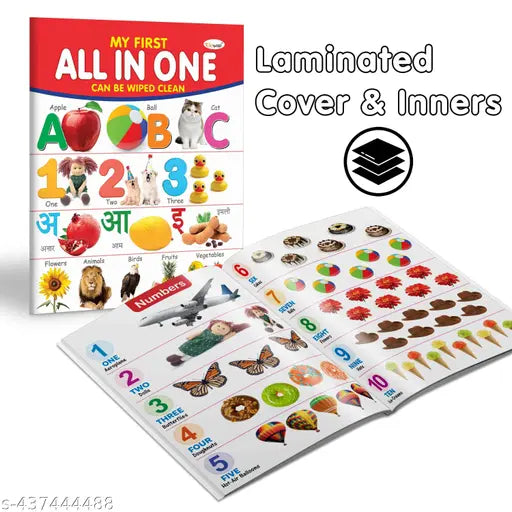 Toddlers learning library : Learning board book for kids MY FIRST ALL IN ONE (CAN BE WIPE CLEAN) birthday gifts for Toddler