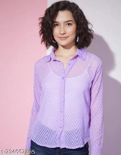 Stylish Zigzag Chiffon Shirt