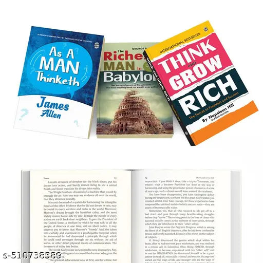 Think & Grow Rich The Richest Man in Babylon and As A Man Thinketh : The Total Success Toolkit Complete Novel for kids Classic English Novel - Pack of 3 Novels
