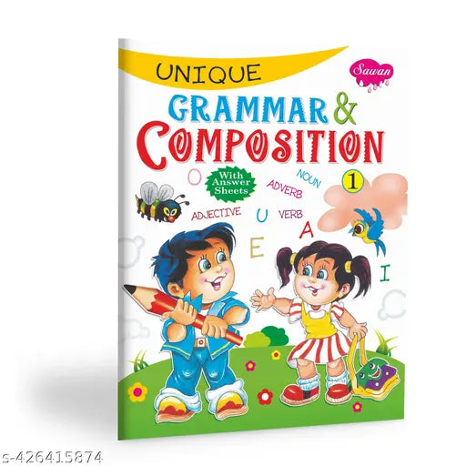Unique Grammar & Composition – 1 Educational book for kids Learning Grammar for kids Fun grammar activities for early learners Grammar book for children.